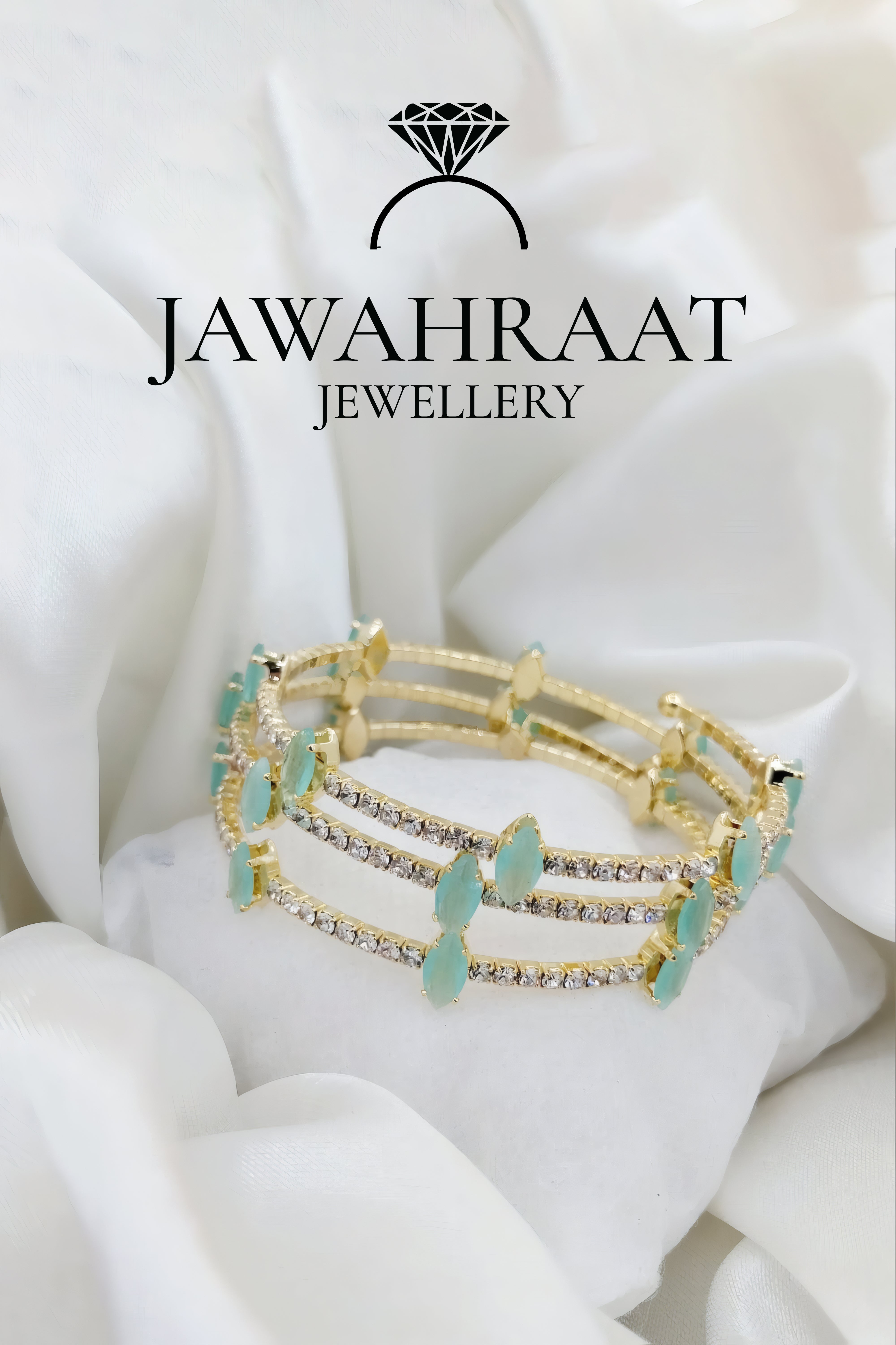 Gold-Tone Marquise Gemstone Multi-Layer Spring Bracelet