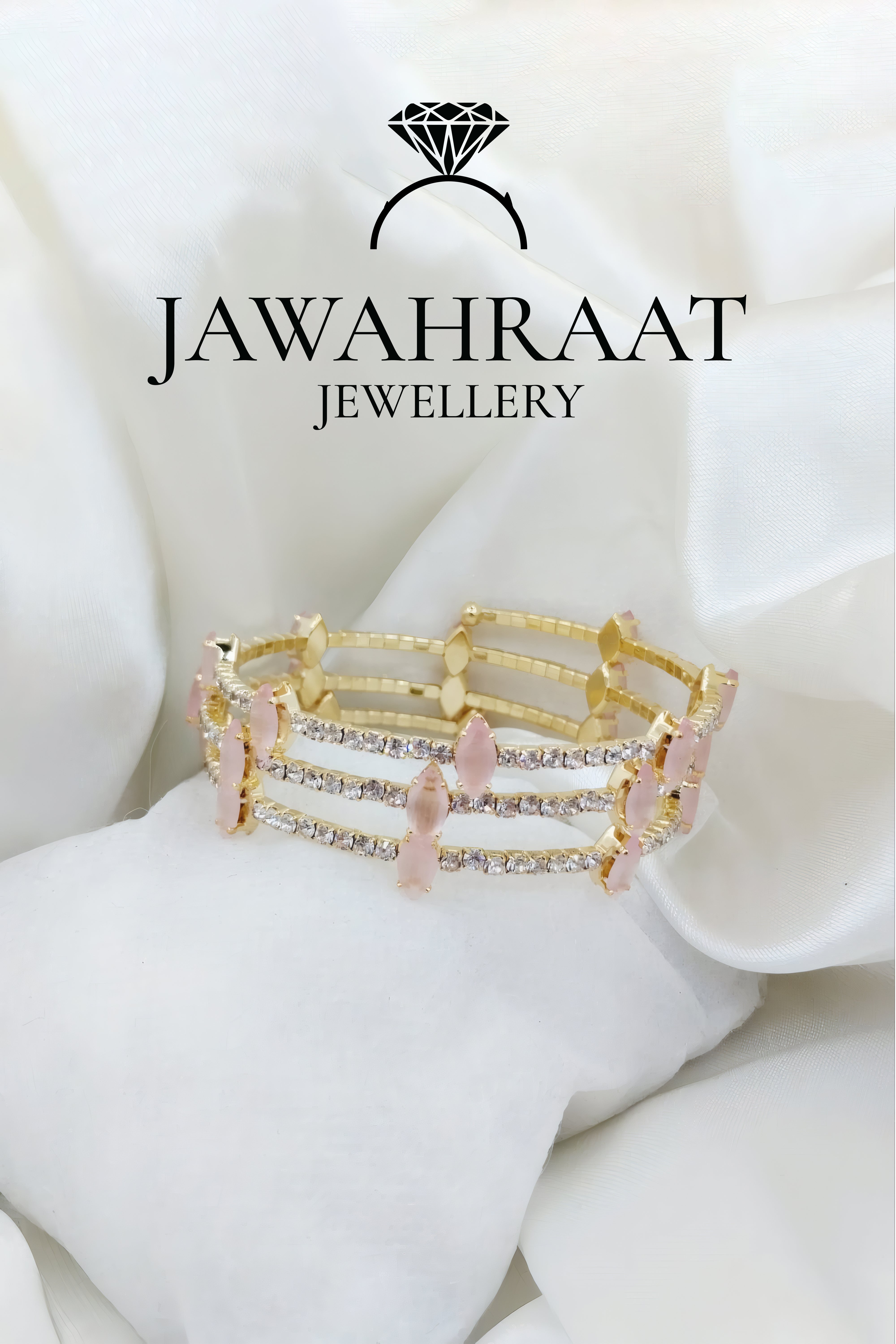 Gold-Tone Marquise Gemstone Multi-Layer Spring Bracelet